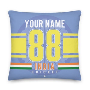 India Cricket Personalized Pillowcase, World Cup 1985, Custom Pillow, Gift for Dad, IPL, The Blues, Men in Blue, Team India, Mumbai, Delhi