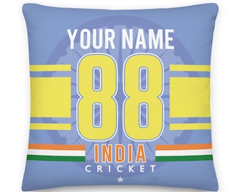 India cricket gepersonaliseerde kussensloop, WK 1985, aangepast kussen, cadeau voor papa, IPL, The Blues, Men in Blue, Team India, Mumbai, Delhi