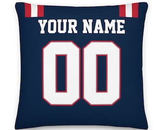 New England Football Pillowcase, Birthday Gift, Cushion, Pillow, Personalized, Gift for Dad, Xmas Gift, Unique, Quarterback, Father's Day