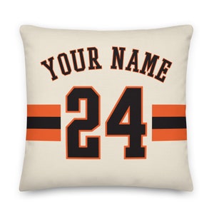 San Francisco Baseball Personalized Name & Number Pillowcases, Cushion Cover, Decor, Custom Jersey, Gift for Dad, Gift for Mom, Giants