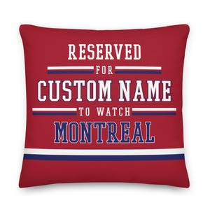 Montreal Personalized Name Hockey Pillowcase, Cushion, Ice Hockey, Gift for Dad, Father&#39;s Day, Stanley Cup, Gift for Mom, Canadiens