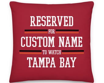 Tampa Bay Personligt Namn Fotboll Örngott | Matchdagspresent | Anpassad Prydnadskudde | Unik | Fotbollsfan | Man Cave | Tränarpresentidé
