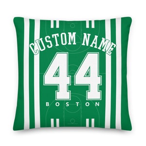 Boston Basketball Personalized Name & Number Pillowcases, Cushion Cover, Decor, Icon Jersey, Gift for Dad, Birthday, Gift for Mom, Celtics