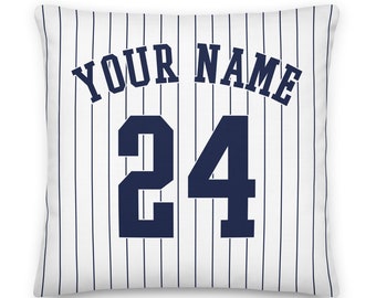 New York Baseball Personalized Name & Number Pillowcases, Cushion Cover, Decor, Uniform, Gift for Dad, Gift for Mom, Sports, Yankees