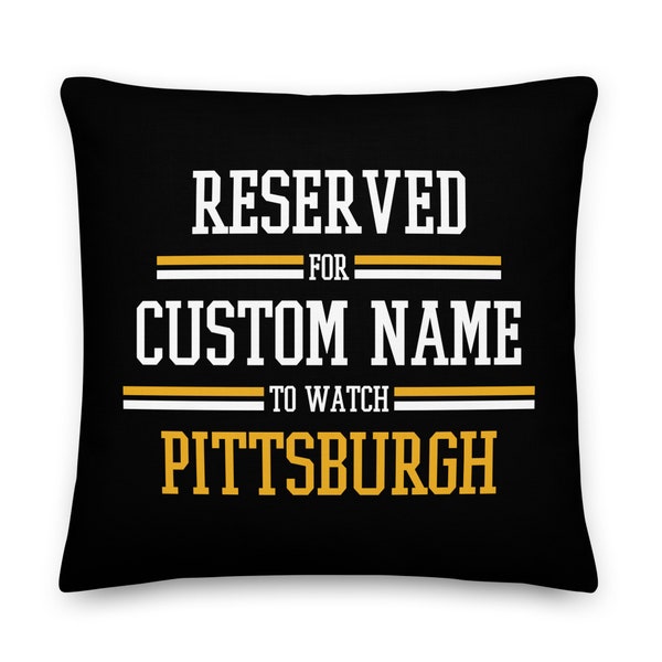 Pittsburgh Football Personalized Name Pillowcase, Custom Cushion, Gift for Dad, Birthday Gift, Father's Day, Gift for Mom, Decor, Xmas Gift