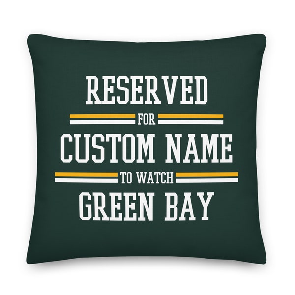 Green Bay Football Personalized Pillowcase, Gridiron, Custom Cushion, Gift for Dad, Father's Day, Reserved for Dad, Gift for Mom, Xmas Gift
