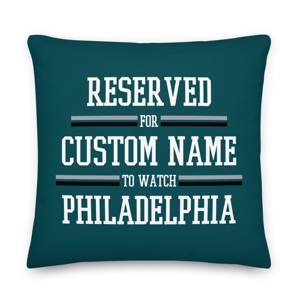 Philadelphia Football Personalized Name Pillowcase, Custom Cushion, Gift for Dad, Reserved for Dad, Father's Day, Gift for Mom, Xmas Gift