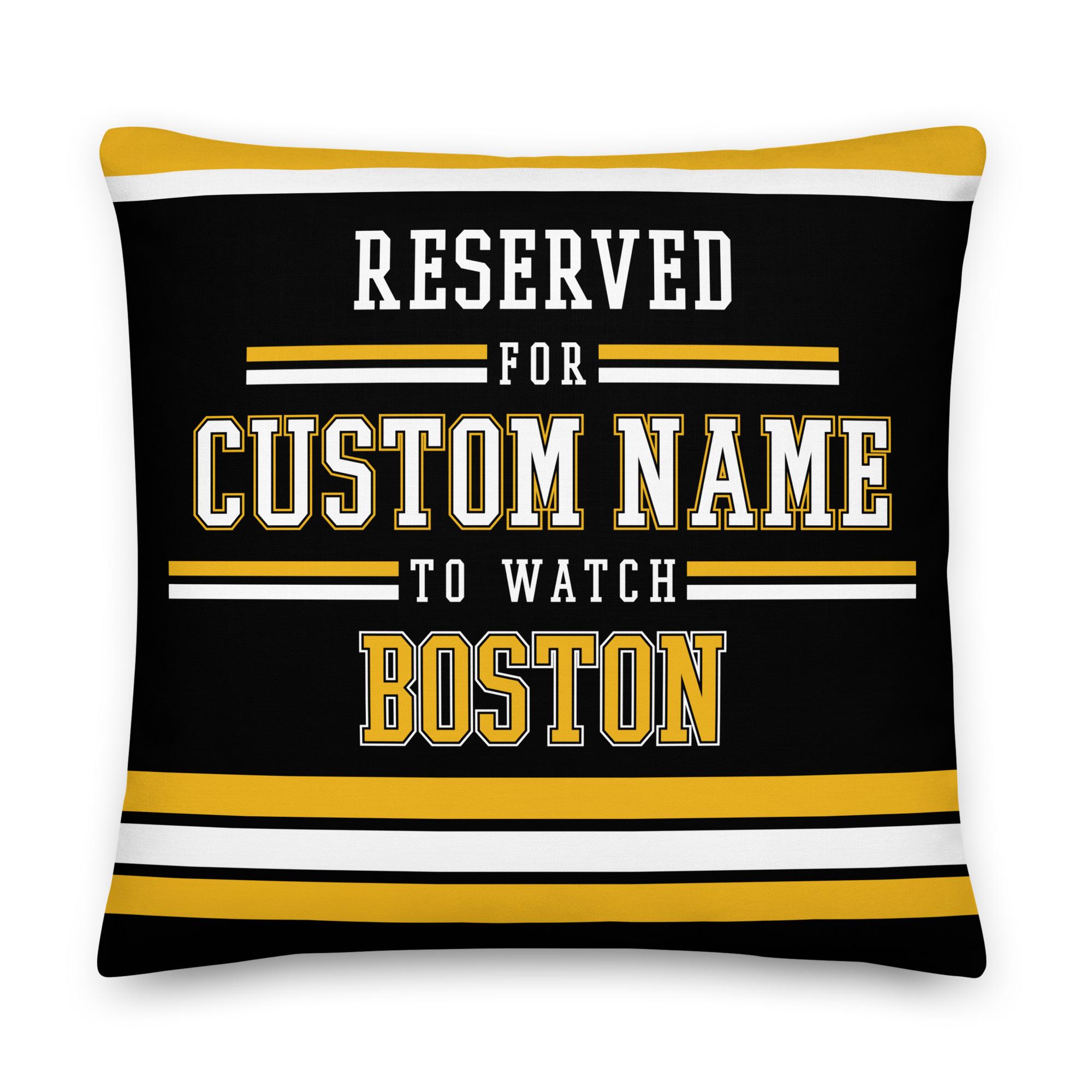 Boston Personalized Name Hockey Pillowcase, Cushion, Ice Hockey, Gift for Dad, Father's Day, Home Decor, Gift for Mom, Bruins
