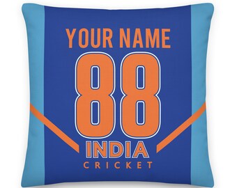 India Cricket gepersonaliseerde kussensloop, 2019, aangepast kussen, cadeau voor papa, IPL, The Blues, Men in Blue, Team India, Mumbai, Delhi, kussen