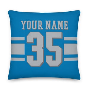 Detroit Football Personalisierte Kissenbezug, Gridiron, Kissen, Fußball, Geschenk für Papa, Quarterback, Vatertag, Geschenk für Mama, Weihnachtsgeschenk
