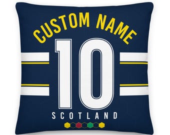Schottland Fußball Personalisierter Kissenbezug, Fußball, Kissen, Benutzerdefiniertes Kissen, Geschenk für Papa, Vatertag, WM, Übeque, Fifa, Tartan Armee