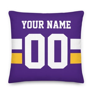 Minnesota Football Pillowcase, Birthday Gift, Cushion, Pillow, Personalized, Gift for Dad, Xmas Gift, Unique Gift, Quarterback, Father's Day