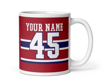 Montreal Personalized Hockey Mug | Custom Ceramic Coffee Cup | Secret Santa | Kris Kringle | Birthday Gift | Canadiens