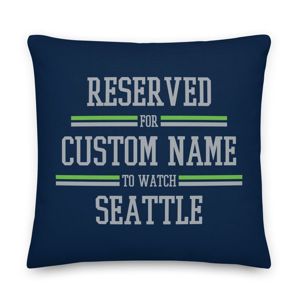 Seattle Football Personalized Name Pillowcase, Gridiron, Cushion, Gift for Dad, Gift for Mom, Father's Day, Reserved for Dad, Xmas Gift