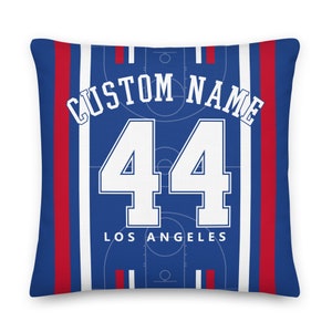 Los Angeles Basketball Personalized Name & Number Pillowcases, Cushion Cover, City Jersey, Decor, Gift for Dad, Gift for Mom, Clippers