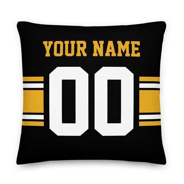Pittsburgh Football Pillowcase, Birthday Gift, Cushion, Pillow, Personalized, Gift for Dad, Xmas Gift, Unique, Quarterback, Father's Day