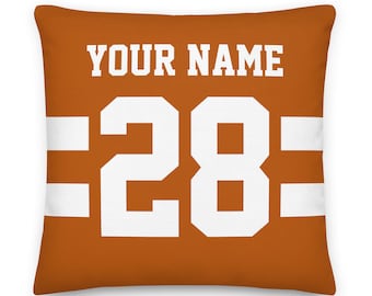 Texas College Football Personalized Pillowcase, Pillow, Cushion Cover, College Acceptance, Bed Party, NCAA, Student Graduation, Longhorns