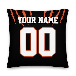 Cincinnati Football Personalized Pillowcase, Gridiron, Cushion, Football, Gift for Dad, Father&#39;s Day, Gift for Son, Gift for Mom, Bengals