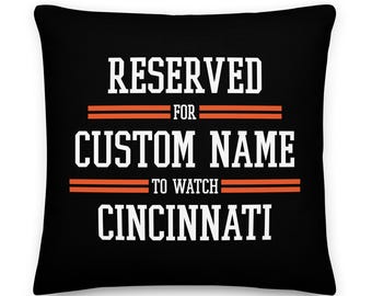 Funda de almohada personalizada de Cincinnati Football, cojín personalizado, fútbol americano, regalo para papá, Día del Padre, regalo para hijo, regalo para mamá, regalo de Navidad