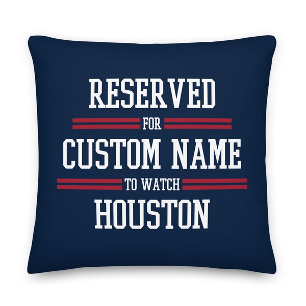 Houston Football Personalized Name Pillowcase, Custom Cushion, Gift for Dad, Reserved for Dad, Father's Day, Decor, Gift for Mom, Xmas Gift