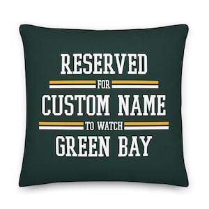 Green Bay Football Personalized Pillowcase, Gridiron, Custom Cushion, Gift for Dad, Father&#39;s Day, Reserved for Dad, Gift for Mom, Xmas Gift