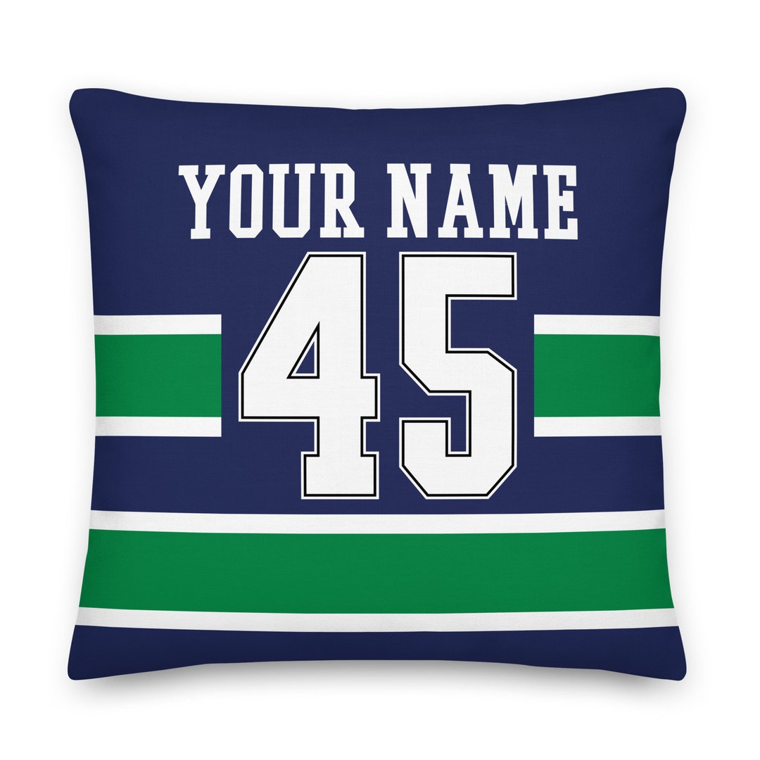 Vancouver Personalized Name & Number Hockey Pillowcase, Cushion, Ice