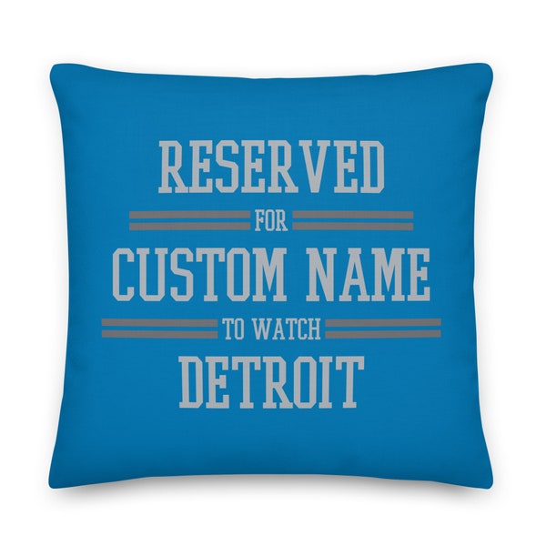 Detroit Football Personalized Pillowcase, Gridiron, Custom Cushion, Gift for Dad, Father's Day, Gift for Mom, Reserved for Dad, Xmas Gift