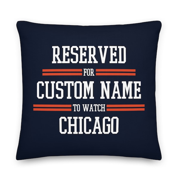 Chicago Football Personalized Name Pillowcase, Gridiron, Cushion, Gift for Dad, Reserved for Dad, Father's Day, Gift for Mom, Xmas Gift