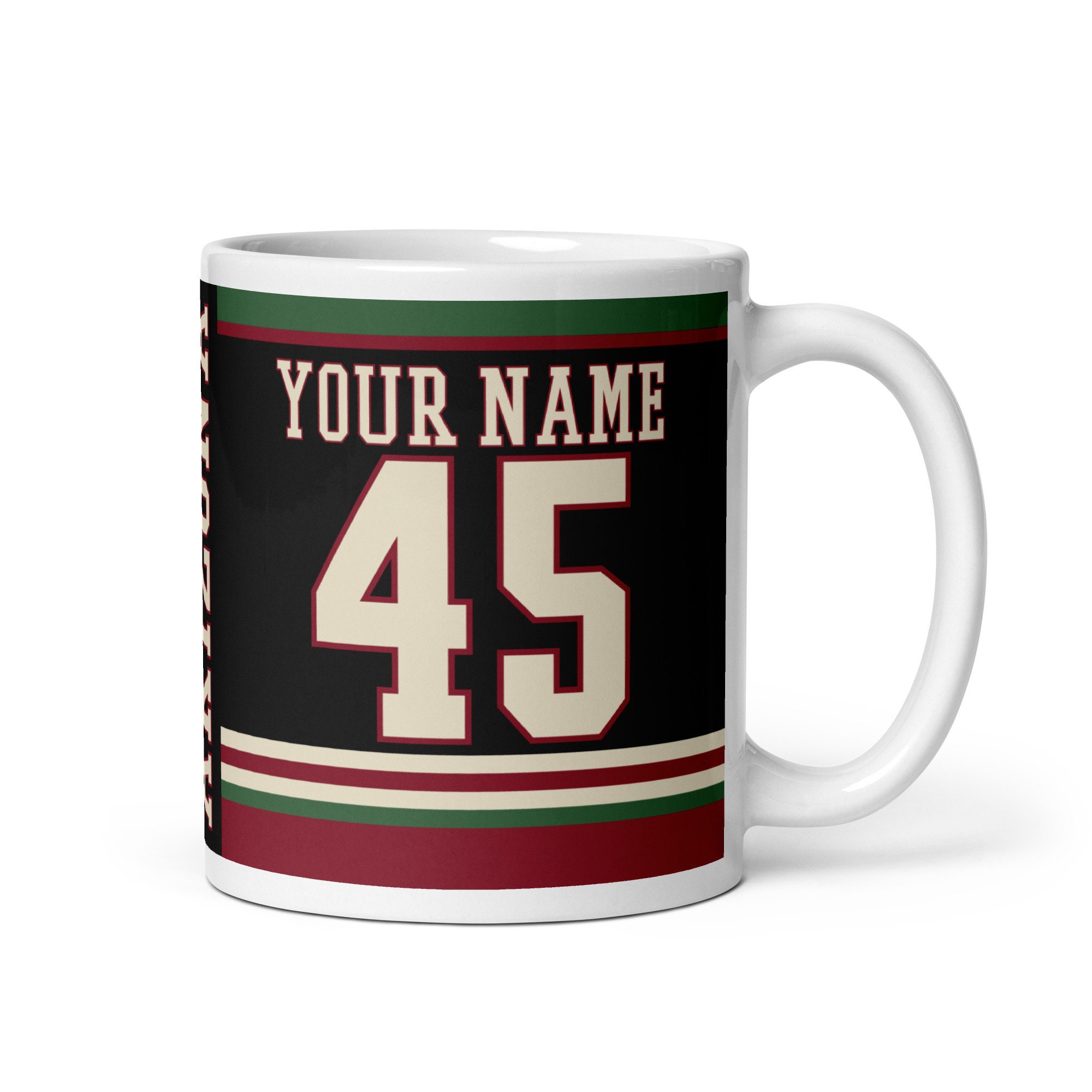 Arizona Custom Name & Number Ice Hockey Mug, #1 Hockey Fan, Custom Jersey,  Gift for Dad, Gift for Mom, Sports Fan, Personalized, Coyotes - Etsy