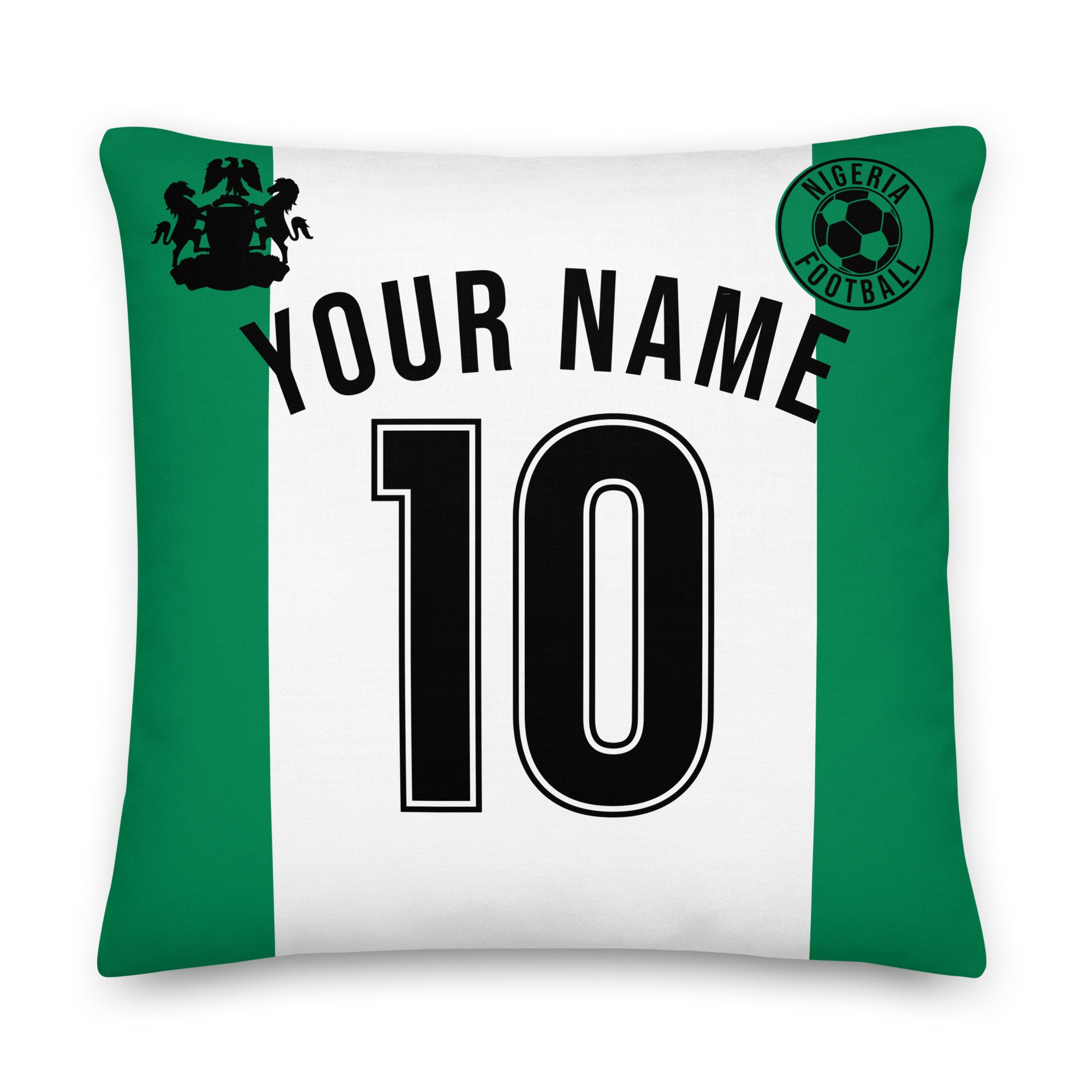 Nigeria Fußball personalisierter Kissenbezug, Fußball, Kissen, individuelles Kissen, Geschenk für Papa, Vatertag, WM, CAF, Fifa, Afrika