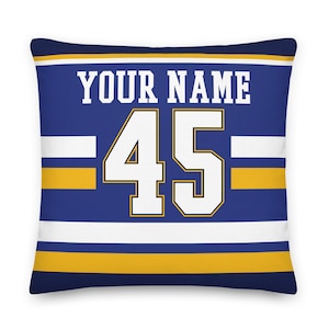 St. Louis Personalisierter Name & Nummer Hockey Kissenbezug, Kissen, Eishockey, Geschenk für Papa, Vatertag, Sportdekor, Geschenk für Mama, Blues