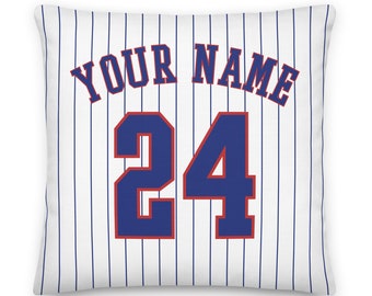 Chicago Baseball Nom et numéro personnalisé Taie d’oreiller, Sports, Housse de coussin, Décor, Maillot, Cadeau pour papa, Cadeau pour maman, Sports, Cubs