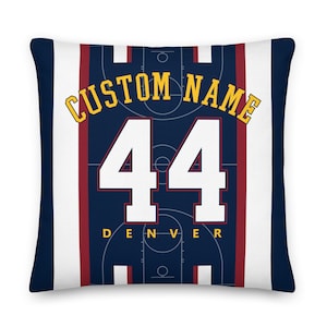 Denver Basketball Personalized Name & Number Pillowcases, Cushion Cover, Icon Jersey, Decor, Gift for Dad, Gift for Mom, Birthday, Nugggets