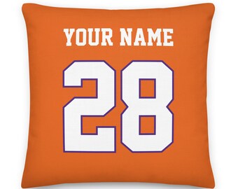 clemson embroidered pillow