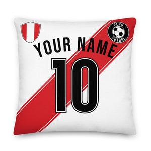 Peru Football Personalized Pillowcase, Soccer, Cushion, Custom Pillow, Gift for Dad, Father&#39;s Day, World Cup, CONMEBOL, FIFA
