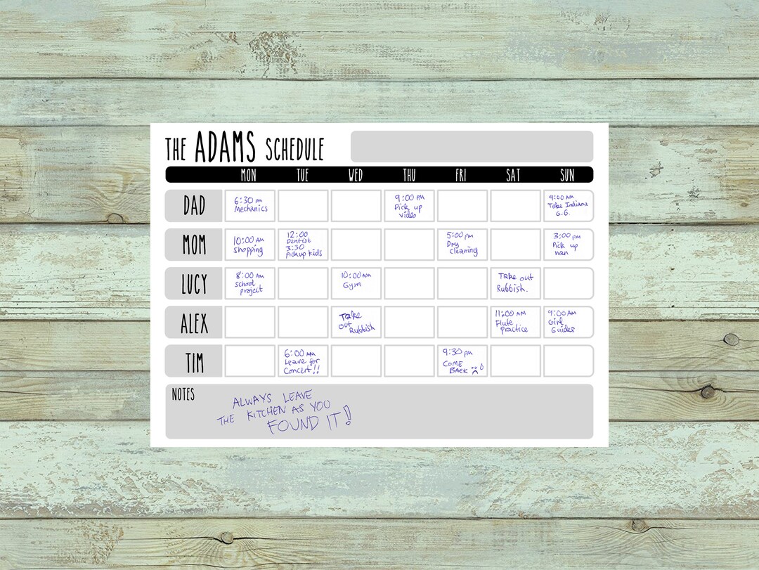 Family Planner - Etsy