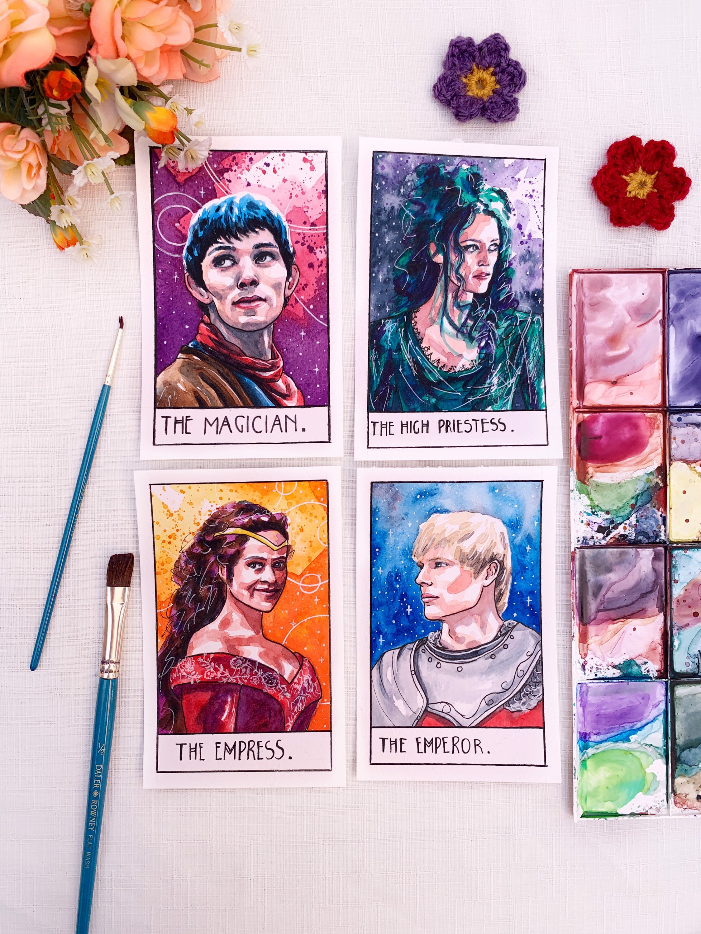Merlin Tarot Card Originals Print Pack Merlin Art Prints Etsy