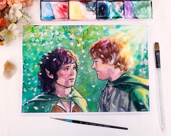 Frodo and Sam Painting | Lord of the Rings Return of the King Art Print
