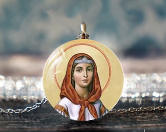 saint dymphna , st dymphna necklace , catholic necklace , catholic jewelry , catholic gifts , anxiety necklace