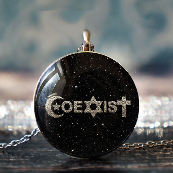 coexist jewelry , coexist pendant , interfaith jewelry , spiritual jewelry , buddhism