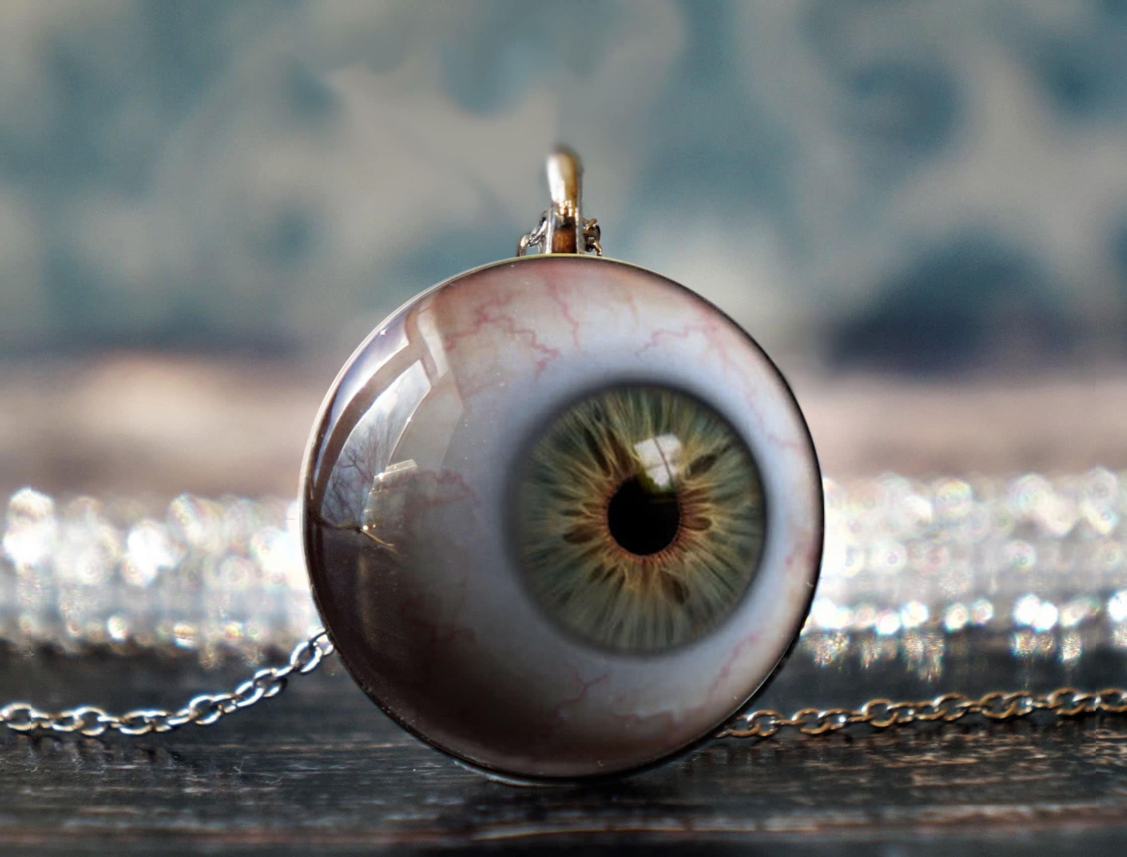 Eye Necklace Eyeball Jewelry Eyeball Pendant Optometrist Etsy