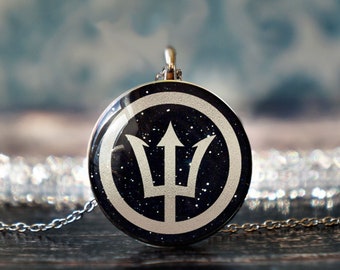 poseidon pendant , trident pendant , poseidon jewelry , nautical pendant