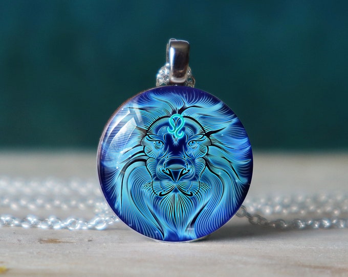 collier lion , bijoux lion , collier astrologie , pendentif lion , zodiaque lion , cadeaux lion , cadeau lion ,