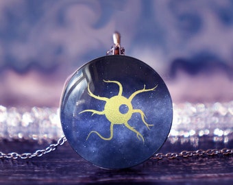neuron cell , science jewelry , biology jewelry , neuron pendant , neuron jewelry , neuroscience gift , psychology gift ,