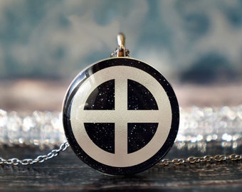 sun wheel pendant , solar cross pendant , viking necklace , sun cross pendant