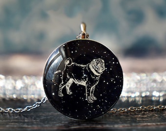 pug pendant , pug gift , silver pug necklace , pug lover gift , pug gifts , pug lover necklace , pug jewellery