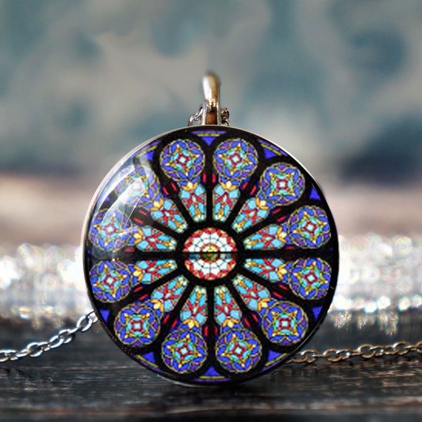 rose window pendant , catholic jewelry , notre dame cathedral , religious jewelry , notre dame jewelry , christian jewelry