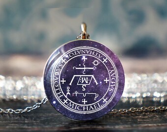 archangel michael , st michael necklace , protection amulet , archangel sigils , st michael pendant , st michael jewelry , catholic necklace