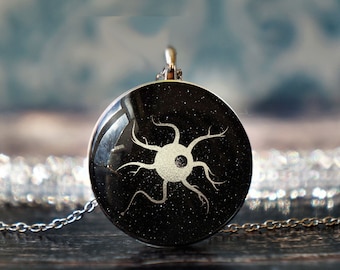 science jewelry , brain necklace , neuron pendant , neuron jewelry , psychology necklace , psychology gift , neuroscience gift