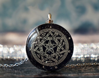 seal of archangels , enochian sigil , enochian angel magic , enochian necklace , protection amulet , enochian jewelry , enochian pendant